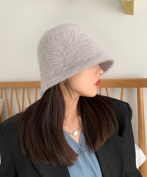 MANGROVE(マングローブ)の「ファーメトロハット(ハット・レディース・ホワイト/ライトグレー/ブラック/ベージュ/テラコッタ・FREE)」の7枚目の写真