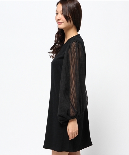 Kastane（カスタネ）の「【Kastane】袖チュールワンピース（ワンピース・レディース・グレー/ブラック・FREE）」の12枚目の写真