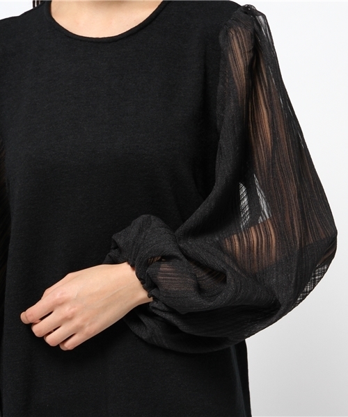 Kastane（カスタネ）の「【Kastane】袖チュールワンピース（ワンピース・レディース・グレー/ブラック・FREE）」の8枚目の写真