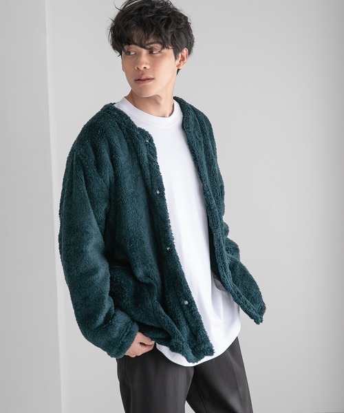 LOWRYS FARM（ローリーズファーム）の「ボアカーディガンＳＣＲＥＥＮＳＴＡＲＳ　259897（その他トップス・メンズ・ブラック/グリーン・LARGE/X-LARGE）」の9枚目の写真