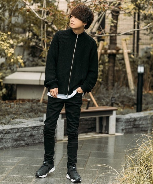 LIDNM（リドム）の「WHOLEGARMENT ZIP UP KNIT（ニット/セーター・メンズ・ブラック・MEDIUM/LARGE）」の6枚目の写真