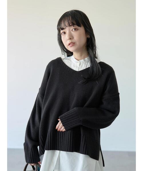 【美品】ETRE TOKYO 2ピースアウトリンキングニットプルオーバー ETRE TOKYO 2ピースアウトリンキングニットプルオーバー