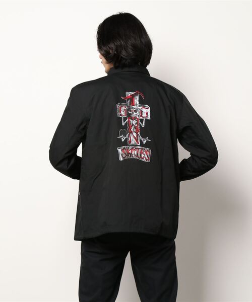 DOGTOWN（ドッグタウン）の「STONE FISH T/C COACH JACKET/DOGTOWN(ドッグタウン）ナイロンバックプリントコーチジャケット（ナイロンジャケット・メンズ・ネイビー/ブラック・MEDIUM/LARGE/X-LARGE）」の6枚目の写真