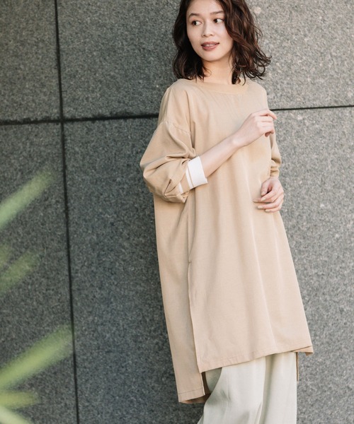 Munich(ミューニック)の「布帛×ニットリブパフスリーブリブトップス(シャツ/ブラウス・レディース・ホワイト/ブラック/ベージュ・FREE)」の8枚目の写真