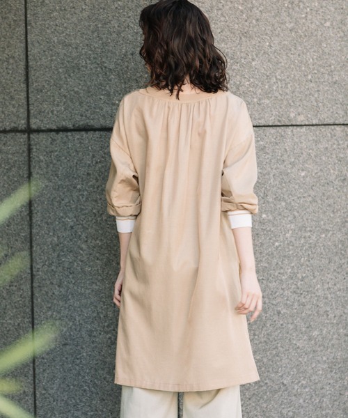 Munich(ミューニック)の「布帛×ニットリブパフスリーブリブトップス(シャツ/ブラウス・レディース・ホワイト/ブラック/ベージュ・FREE)」の10枚目の写真