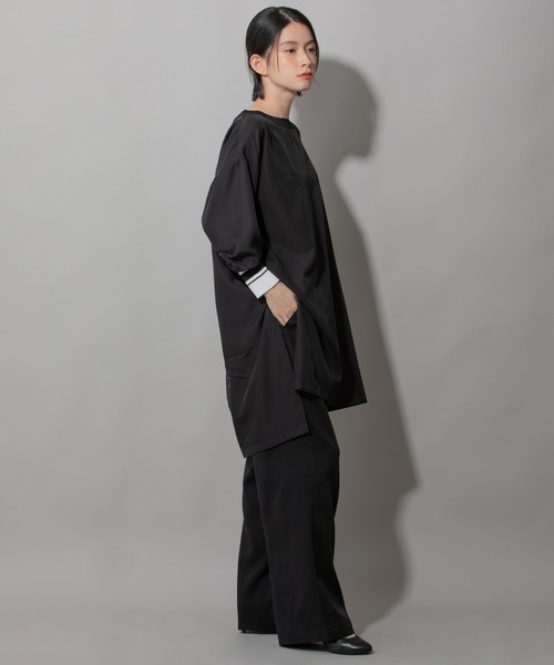 Munich(ミューニック)の「布帛×ニットリブパフスリーブリブトップス(シャツ/ブラウス・レディース・ホワイト/ブラック/ベージュ・FREE)」の17枚目の写真