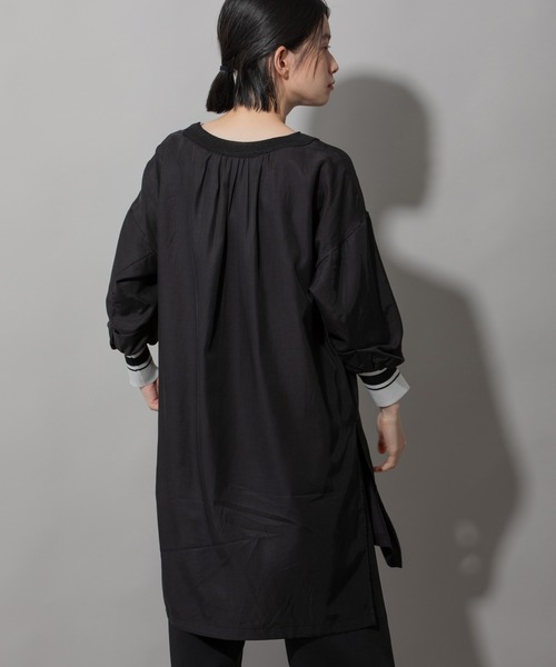 Munich(ミューニック)の「布帛×ニットリブパフスリーブリブトップス(シャツ/ブラウス・レディース・ホワイト/ブラック/ベージュ・FREE)」の21枚目の写真