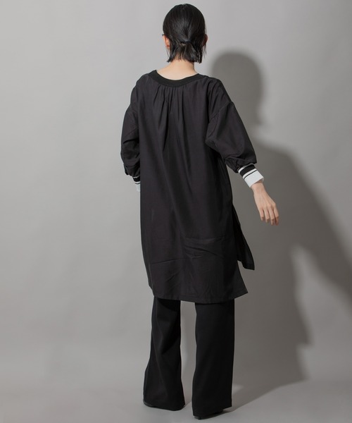 Munich(ミューニック)の「布帛×ニットリブパフスリーブリブトップス(シャツ/ブラウス・レディース・ホワイト/ブラック/ベージュ・FREE)」の18枚目の写真