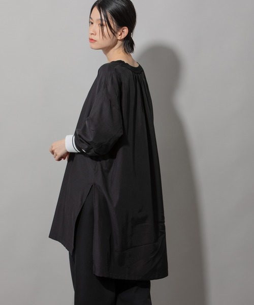 Munich(ミューニック)の「布帛×ニットリブパフスリーブリブトップス(シャツ/ブラウス・レディース・ホワイト/ブラック/ベージュ・FREE)」の22枚目の写真