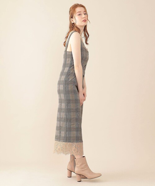 DEICY（デイシー）の「レースチェックジャンスカ（ジャンパースカート・レディース・ベージュ/ブラウン・1/0）」の19枚目の写真