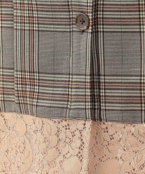 DEICY（デイシー）の「レースチェックジャンスカ（ジャンパースカート・レディース・ベージュ/ブラウン・1/0）」の7枚目の写真