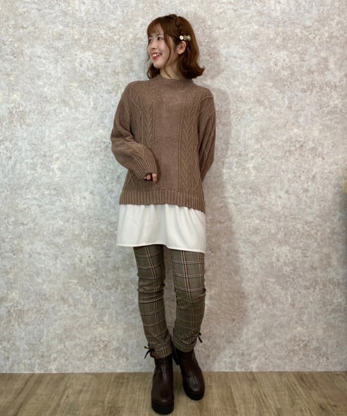 axes femme(アクシーズファム)の「裾レースアップ裏起毛レギパン(その他パンツ・レディース・ブラウン/ブラック/グリーン・LARGE/MEDIUM)」の2枚目の写真