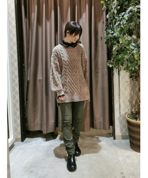 axes femme(アクシーズファム)の「裾レースアップ裏起毛レギパン(その他パンツ・レディース・ブラウン/ブラック/グリーン・LARGE/MEDIUM)」の3枚目の写真