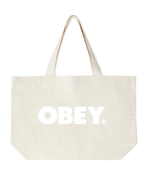 OBEY/オベイ キャンバス プリント入り トートバッグ（トート