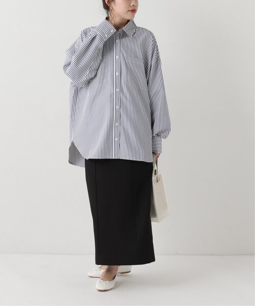 RAY CASSIN（レイカズン）の「ストライプシャツ（シャツ/ブラウス・レディース・グリーン系/ネイビー系/ピンク系・FREE）」の5枚目の写真