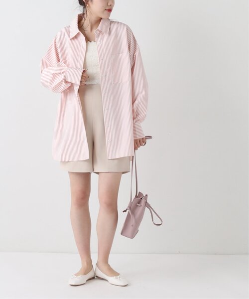 RAY CASSIN（レイカズン）の「ストライプシャツ（シャツ/ブラウス・レディース・グリーン系/ネイビー系/ピンク系・FREE）」の10枚目の写真