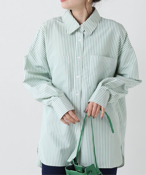 RAY CASSIN（レイカズン）の「ストライプシャツ（シャツ/ブラウス・レディース・グリーン系/ネイビー系/ピンク系・FREE）」の21枚目の写真