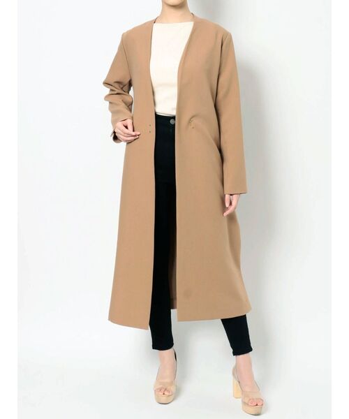 LAGUNAMOON（ラグナムーン）の「デザインヨークノーカラーコート（その他アウター・レディース・イエロー/ベージュ・SMALL/MEDIUM）」の11枚目の写真