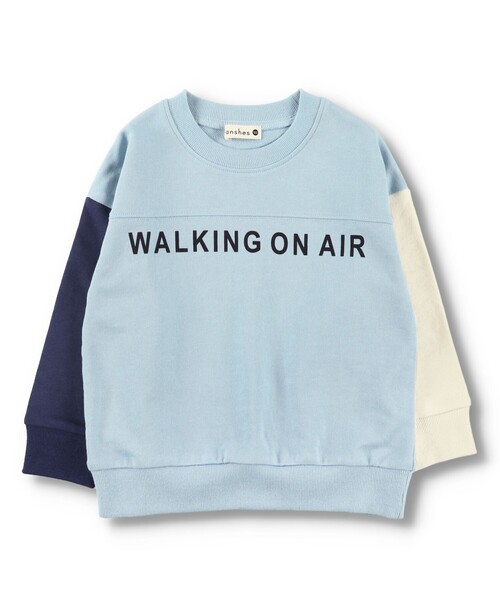 BRANSHES（ブランシェス）の「【クレイジースリーブ】ロゴトレーナー（スウェット・キッズ・アイボリー/サックスブルー・100/90/120/110/130/140/150）」の11枚目の写真