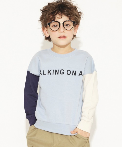 BRANSHES（ブランシェス）の「【クレイジースリーブ】ロゴトレーナー（スウェット・キッズ・アイボリー/サックスブルー・100/90/120/110/130/140/150）」の18枚目の写真