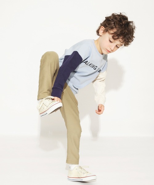 BRANSHES（ブランシェス）の「【クレイジースリーブ】ロゴトレーナー（スウェット・キッズ・アイボリー/サックスブルー・100/90/120/110/130/140/150）」の14枚目の写真