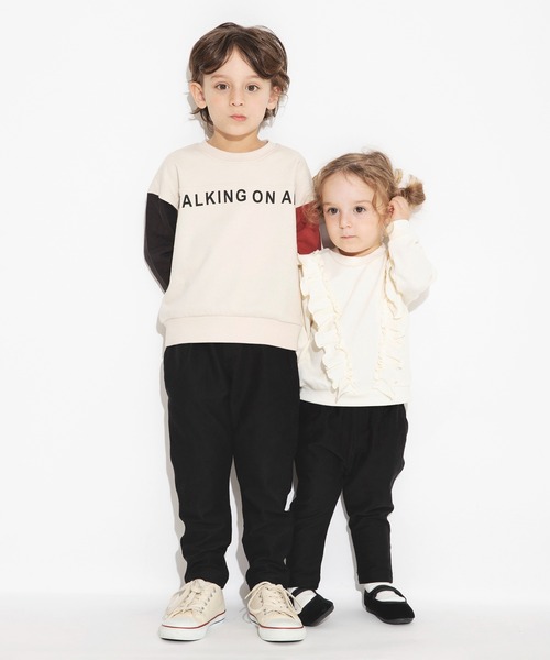 BRANSHES（ブランシェス）の「【クレイジースリーブ】ロゴトレーナー（スウェット・キッズ・アイボリー/サックスブルー・100/90/120/110/130/140/150）」の22枚目の写真