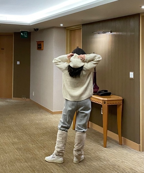 Didot.showroom（ディドット ショールーム）の「balaclava knit tops set / 《同ニット》バラクラバ＆ニットトップスSET（ニット/セーター・レディース・ベージュ/ネイビー/アイボリー/グリーン/ラベンダー・FREE）」の6枚目の写真