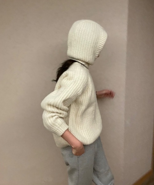 Didot.showroom（ディドット ショールーム）の「balaclava knit tops set / 《同ニット》バラクラバ＆ニットトップスSET（ニット/セーター・レディース・ベージュ/ネイビー/アイボリー/グリーン/ラベンダー・FREE）」の11枚目の写真
