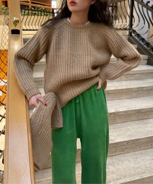 Didot.showroom（ディドット ショールーム）の「balaclava knit tops set / 《同ニット》バラクラバ＆ニットトップスSET（ニット/セーター・レディース・ベージュ/ネイビー/アイボリー/グリーン/ラベンダー・FREE）」の17枚目の写真