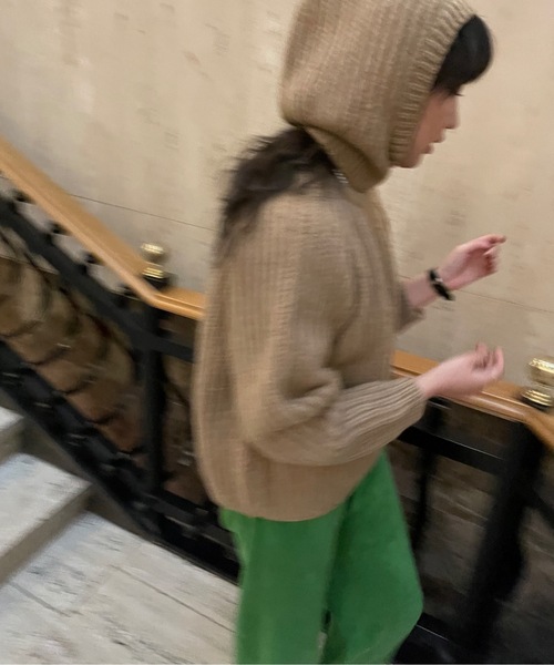 Didot.showroom（ディドット ショールーム）の「balaclava knit tops set / 《同ニット》バラクラバ＆ニットトップスSET（ニット/セーター・レディース・ベージュ/ネイビー/アイボリー/グリーン/ラベンダー・FREE）」の22枚目の写真