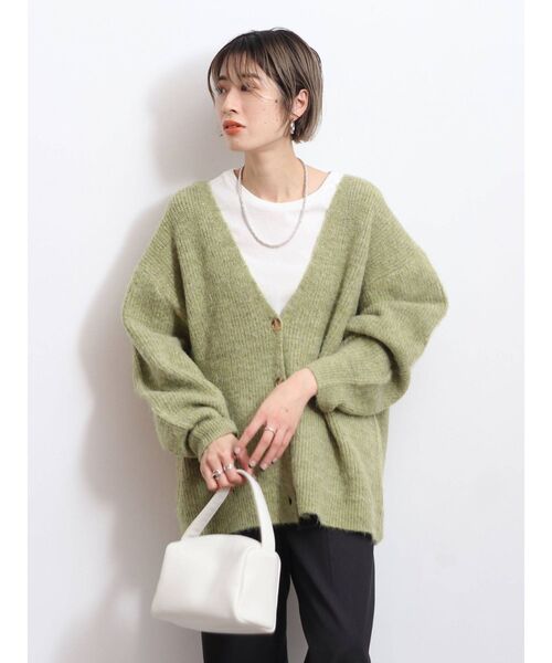 Ungrid（アングリッド）の「カラールーズデザインニットカーデ（カーディガン/ボレロ・レディース・ブラウン/オレンジ/グリーン・FREE）」の2枚目の写真