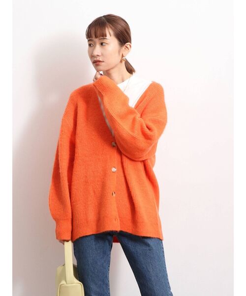 Ungrid（アングリッド）の「カラールーズデザインニットカーデ（カーディガン/ボレロ・レディース・ブラウン/オレンジ/グリーン・FREE）」の4枚目の写真