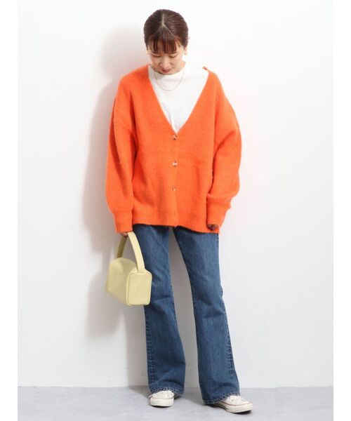 Ungrid（アングリッド）の「カラールーズデザインニットカーデ（カーディガン/ボレロ・レディース・ブラウン/オレンジ/グリーン・FREE）」の5枚目の写真