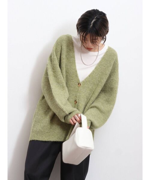 Ungrid（アングリッド）の「カラールーズデザインニットカーデ（カーディガン/ボレロ・レディース・ブラウン/オレンジ/グリーン・FREE）」の7枚目の写真