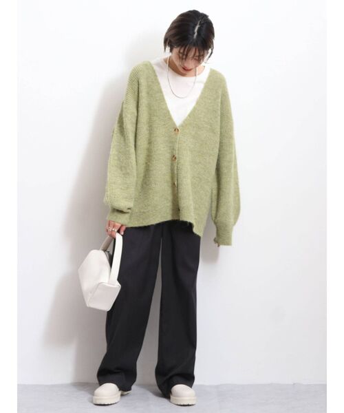 Ungrid（アングリッド）の「カラールーズデザインニットカーデ（カーディガン/ボレロ・レディース・ブラウン/オレンジ/グリーン・FREE）」の8枚目の写真