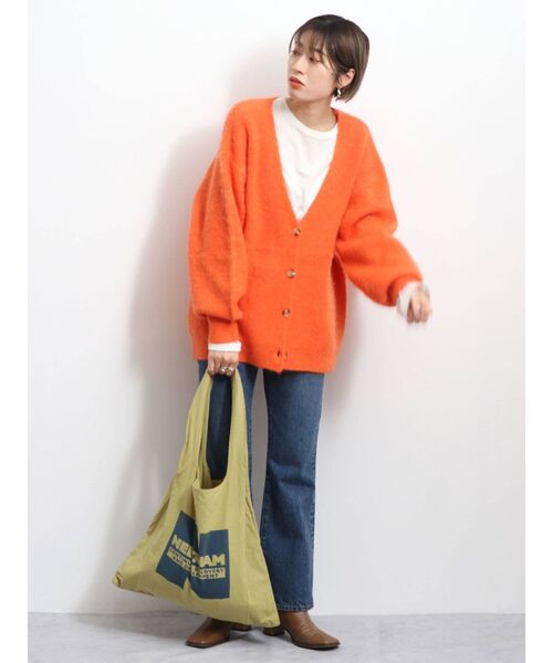 Ungrid（アングリッド）の「カラールーズデザインニットカーデ（カーディガン/ボレロ・レディース・ブラウン/オレンジ/グリーン・FREE）」の12枚目の写真
