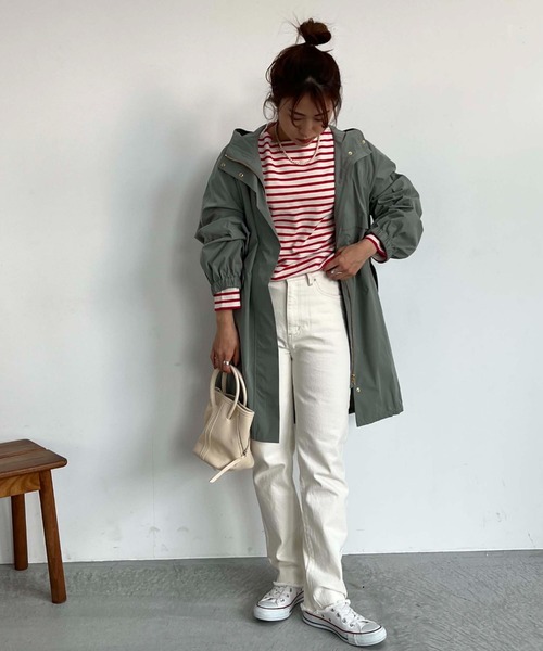 Doux archives（ドゥアルシーヴ）の「コクーンシルエットマウンテンパーカー（ミリタリージャケット・レディース・アイボリー/ブラック/カーキ・FREE）」の19枚目の写真