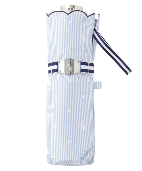 遮光 晴雨兼用折りたたみ日傘 ”ストライプドット”（折りたたみ傘