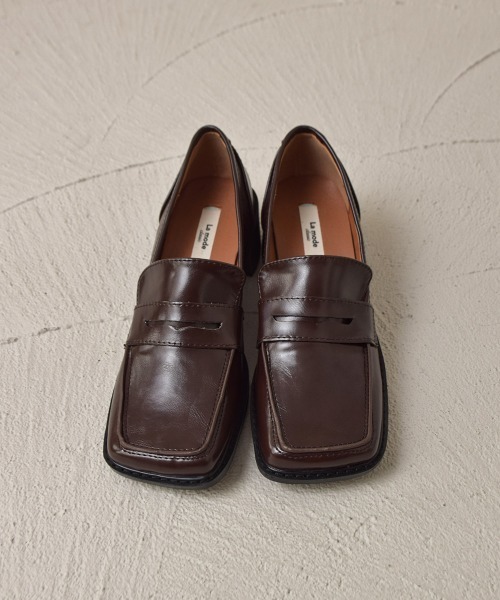 tukn.（トゥクン）の「【tukn.】スクエアトゥヒールローファー / スクエアトゥチャンキーピースソールローファー（ローファー・レディース・ブラック/アイボリー/ブラウン・22.5㎝/22.5cm/24.0cm/23.0cm/24.5cm/23.5cm）」の16枚目の写真