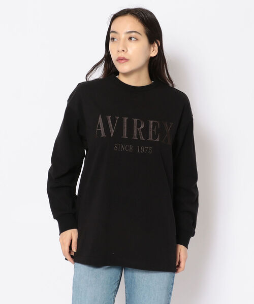 AVIREX（アヴィレックス）の「FINE COLOR SCHEME　EMBROIDERY　TOPS/ ファインカラースキーム刺繍トップス（Tシャツ/カットソー・レディース・グリーン/オフホワイト/ブラック・FREE）」の3枚目の写真