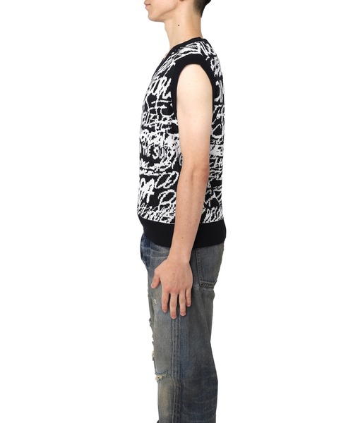 MYne(マイン)の「【MYne】Rakugaki Knit Vest(ニット/セーター・メンズ・ブラック/パープル・M/L)」の17枚目の写真