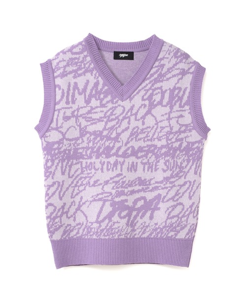 MYne(マイン)の「【MYne】Rakugaki Knit Vest(ニット/セーター・メンズ・ブラック/パープル・M/L)」の7枚目の写真