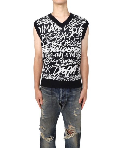 MYne(マイン)の「【MYne】Rakugaki Knit Vest(ニット/セーター・メンズ・ブラック/パープル・M/L)」の19枚目の写真