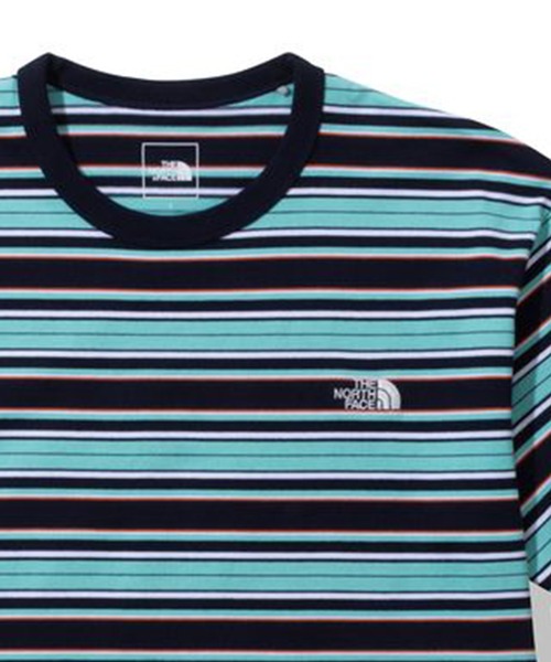 THE NORTH FACE（ザノースフェイス）の「THE NORTH FACE/ノースフェイス 刺繍ロゴ マルチボーダーTシャツ NT32358（Tシャツ/カットソー・メンズ・ブラック/レッド/ブルー/ブルー系その他/ブルー系その他2・M/L/XL）」の8枚目の写真