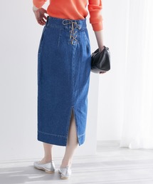 ROPE' PICNIC | 【お仕事にも】バックレースアップアイラインスカート(デニムスカート)