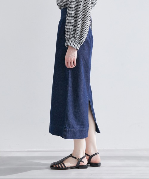 ROPE' PICNIC(ロペピクニック)の「【お仕事にも】バックレースアップアイラインスカート(デニムスカート・レディース・ネイビー/ブルー系その他3・36/38/40)」の3枚目の写真