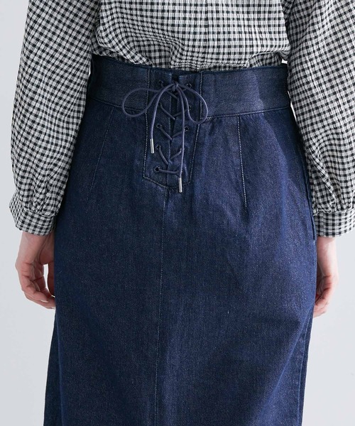 ROPE' PICNIC(ロペピクニック)の「【お仕事にも】バックレースアップアイラインスカート(デニムスカート・レディース・ネイビー/ブルー系その他3・36/38/40)」の15枚目の写真