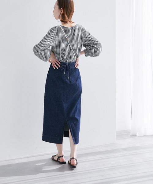 ROPE' PICNIC(ロペピクニック)の「【お仕事にも】バックレースアップアイラインスカート(デニムスカート・レディース・ネイビー/ブルー系その他3・36/38/40)」の16枚目の写真