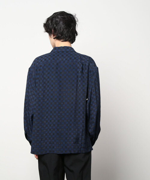 JOHN MASON SMITH（ジョンメイソンスミス）の「JOHN MASON SMITH CHECK JOUQURD OPEN CALLOR SHIRT (22SSH-#113)（シャツ/ブラウス・メンズ・ネイビー・MEDIUM/LARGE）」の3枚目の写真