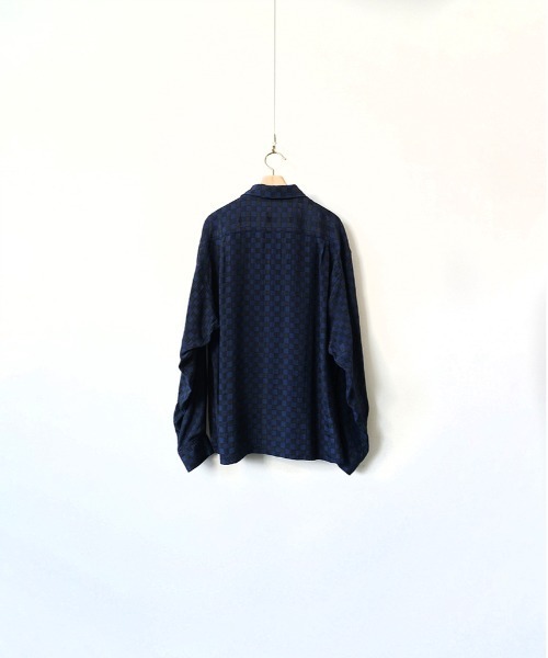 JOHN MASON SMITH（ジョンメイソンスミス）の「JOHN MASON SMITH CHECK JOUQURD OPEN CALLOR SHIRT (22SSH-#113)（シャツ/ブラウス・メンズ・ネイビー・MEDIUM/LARGE）」の4枚目の写真